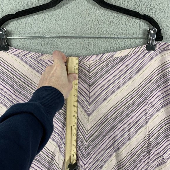 Lane Bryant Women's Maxi Skirt 16/18 Linen Blend Lined Stripe Modest Minimalist - Picture 4 of 9